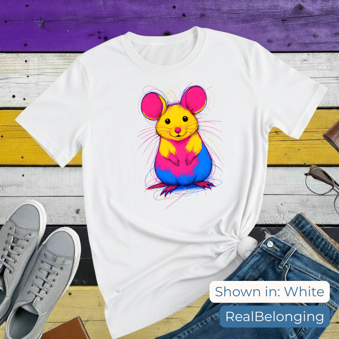 T-Shirt S / White Pansexual Mouse T-shirt