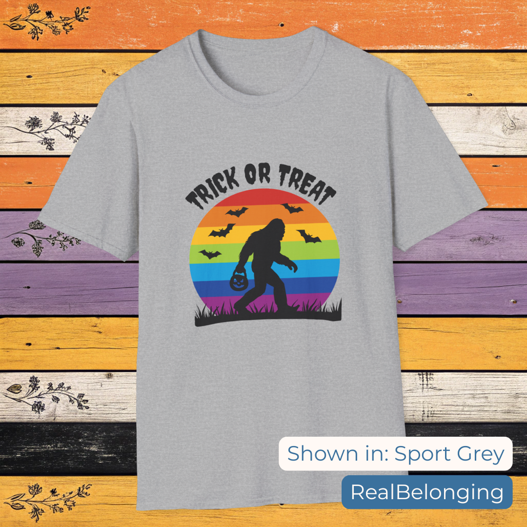 T-Shirt Sport Grey / S Trick or Treat Rainbow Sasquatch Halloween Shirt