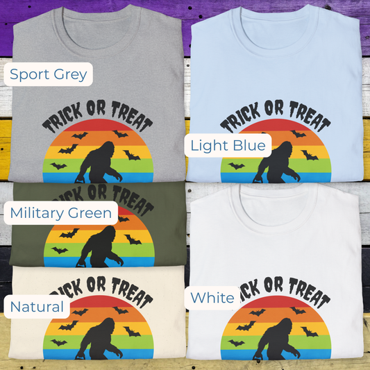 T-Shirt Trick or Treat Rainbow Sasquatch Halloween Shirt