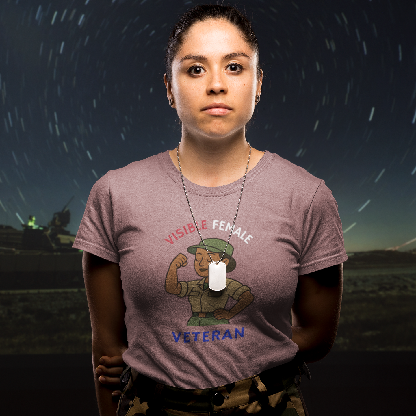 T-Shirt Visible Female Veteran | Bella+Canvas 3001 Soft T-shirt