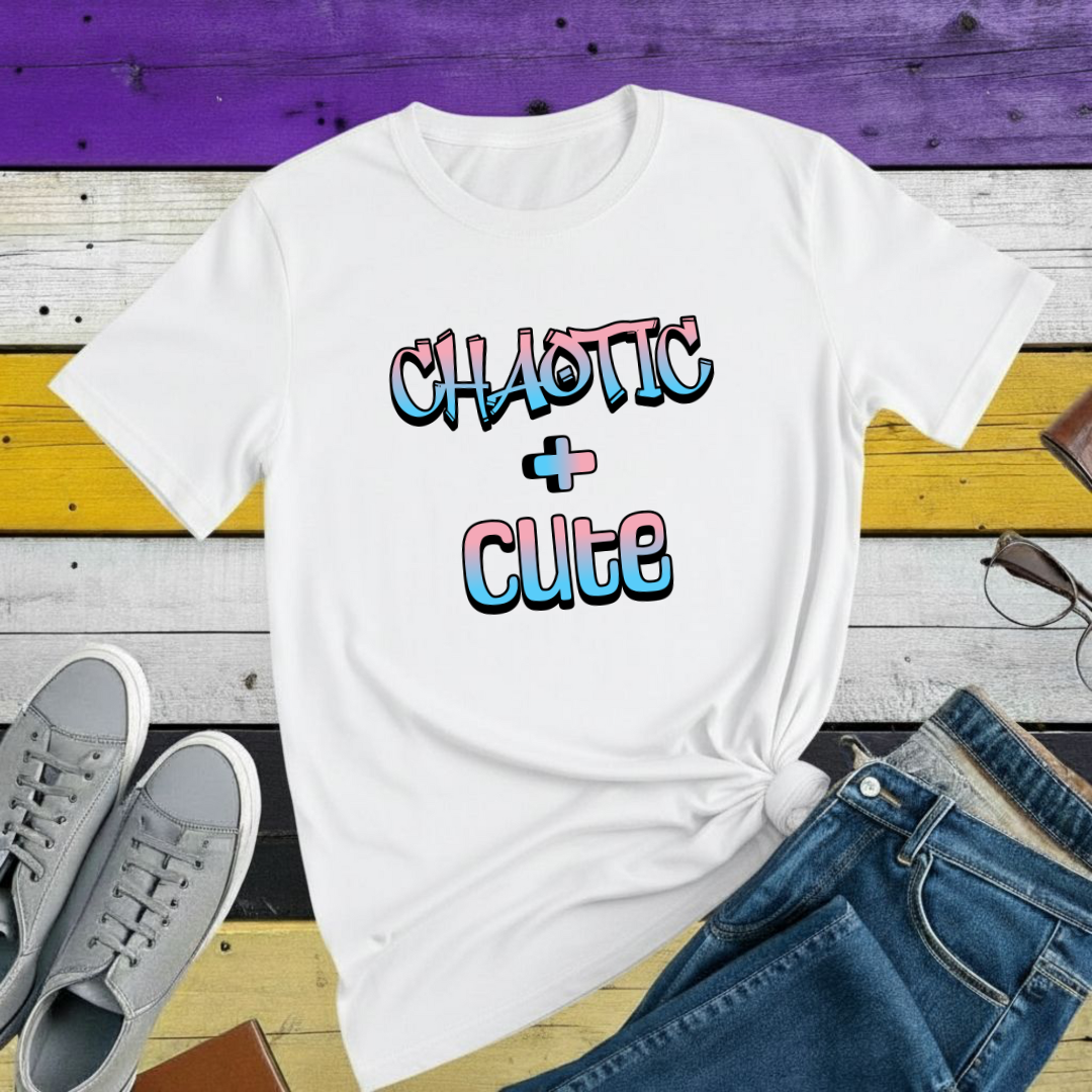 T-Shirt White / S Chaotic + Cute | Subtle Trans Joy Shirt