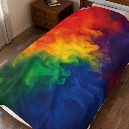 Rainbow Watercolor Marble Swirl Blanket
