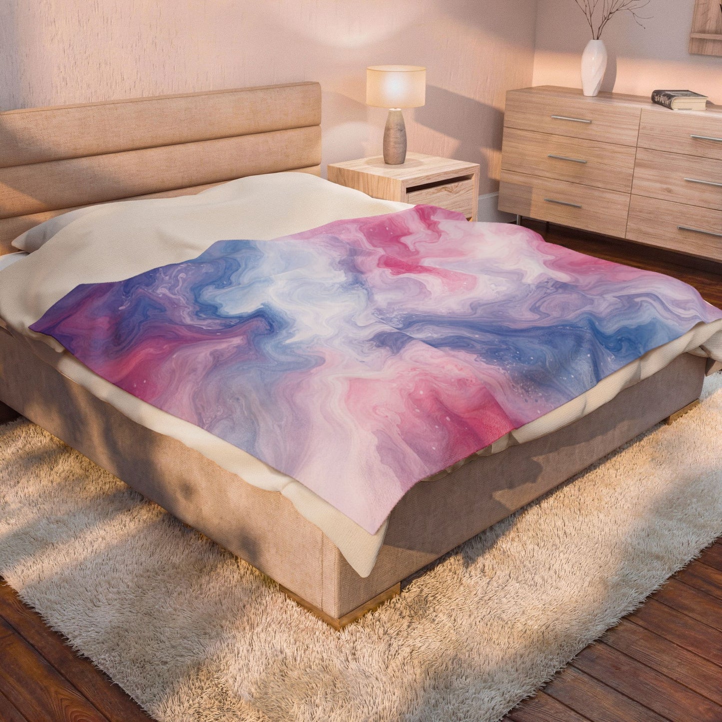 Bigender Watercolor Marble Swirl Blanket