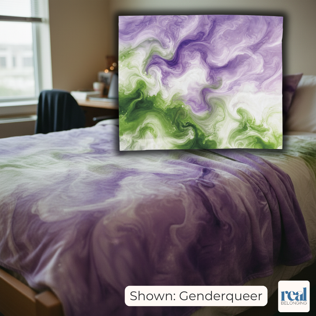Genderqueer Watercolor Marble Swirl Blanket
