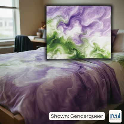 Genderqueer Watercolor Marble Swirl Blanket