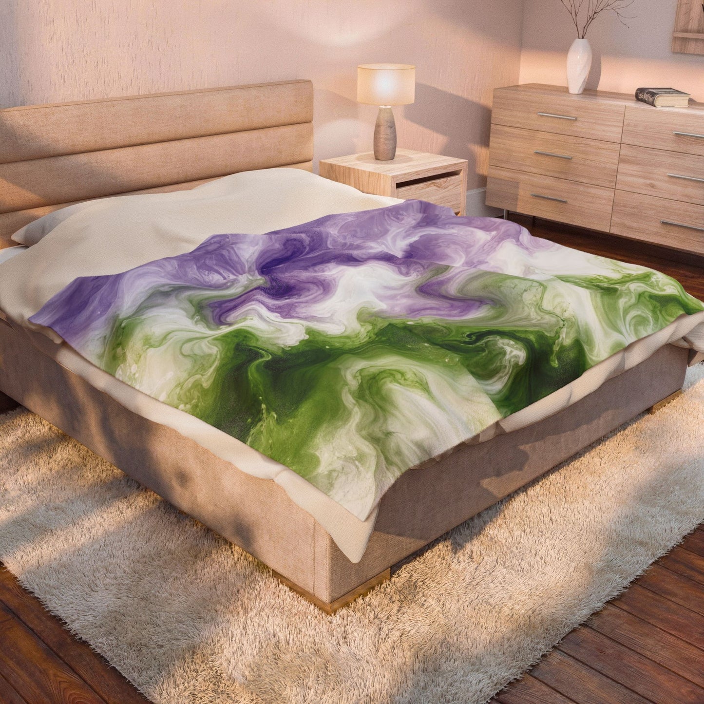 Genderqueer Watercolor Marble Swirl Blanket