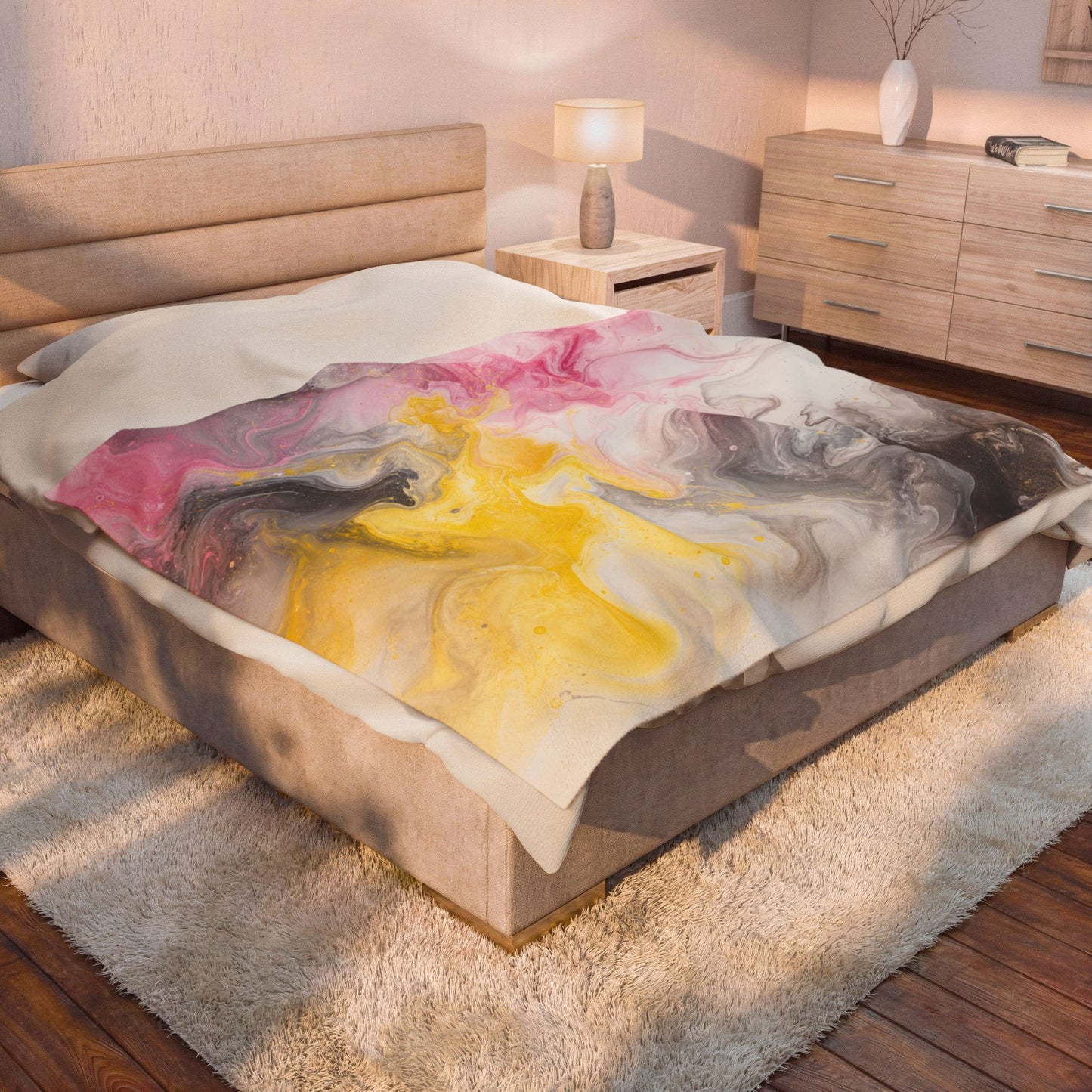 Queerplatonic Watercolor Marble Swirl Blanket