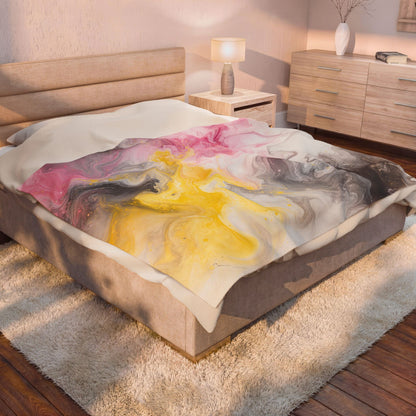 Queerplatonic Watercolor Marble Swirl Blanket