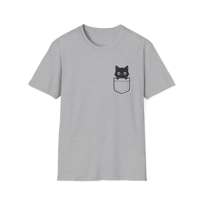 Black Cat Pocket Kitty T-shirt