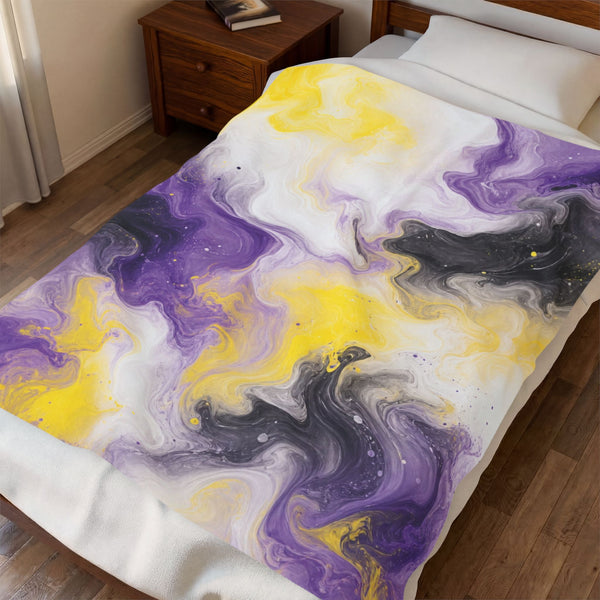 Non-binary Watercolor Marble Swirl Blanket