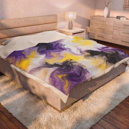 Non-binary Watercolor Marble Swirl Blanket