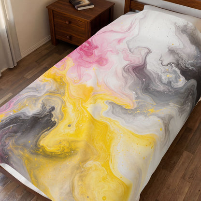 Queerplatonic Watercolor Marble Swirl Blanket