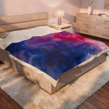 Bisexual Watercolor Marble Swirl Blanket
