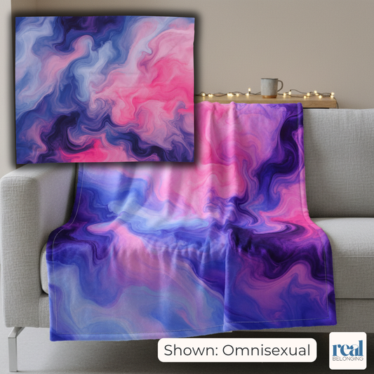 Omnisexual Watercolor Marble Swirl Blanket