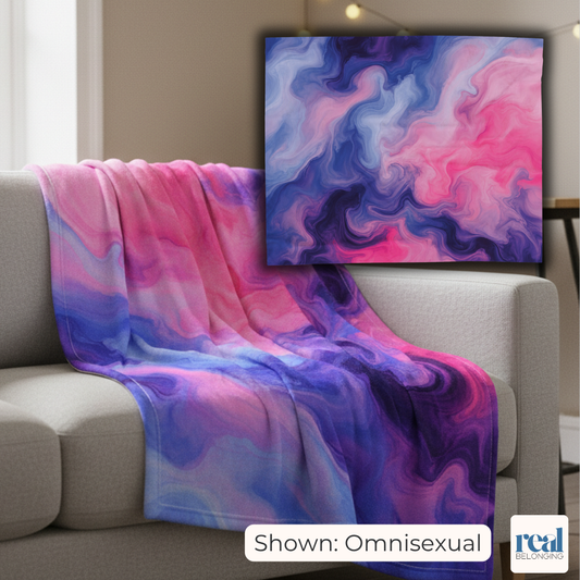 Omnisexual Watercolor Marble Swirl Blanket