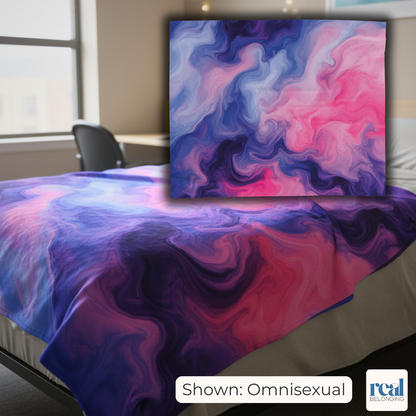 Omnisexual Watercolor Marble Swirl Blanket
