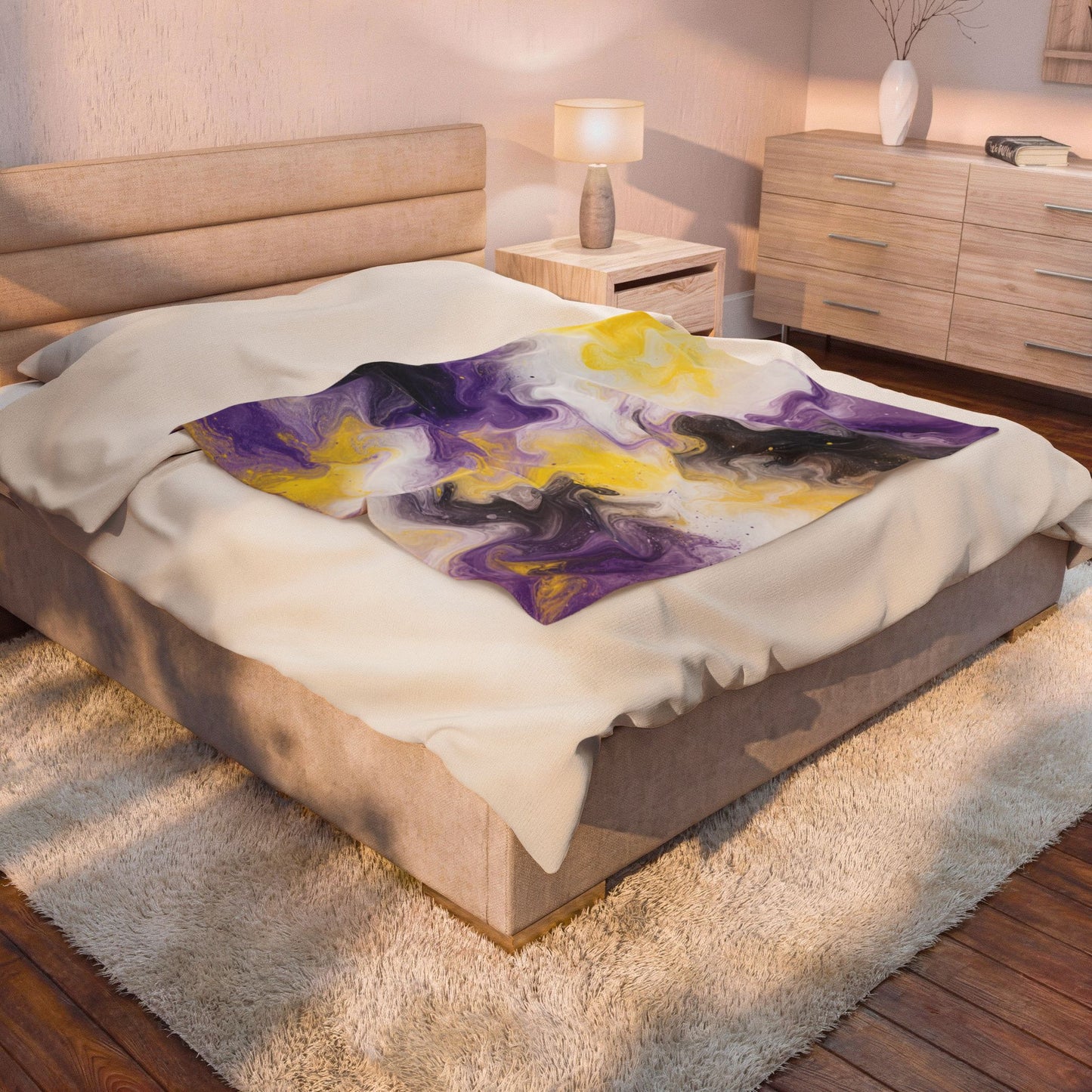 Non-binary Watercolor Marble Swirl Blanket