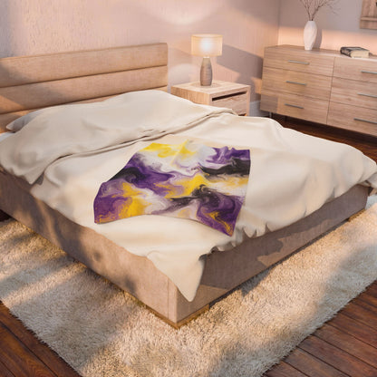 Non-binary Watercolor Marble Swirl Blanket