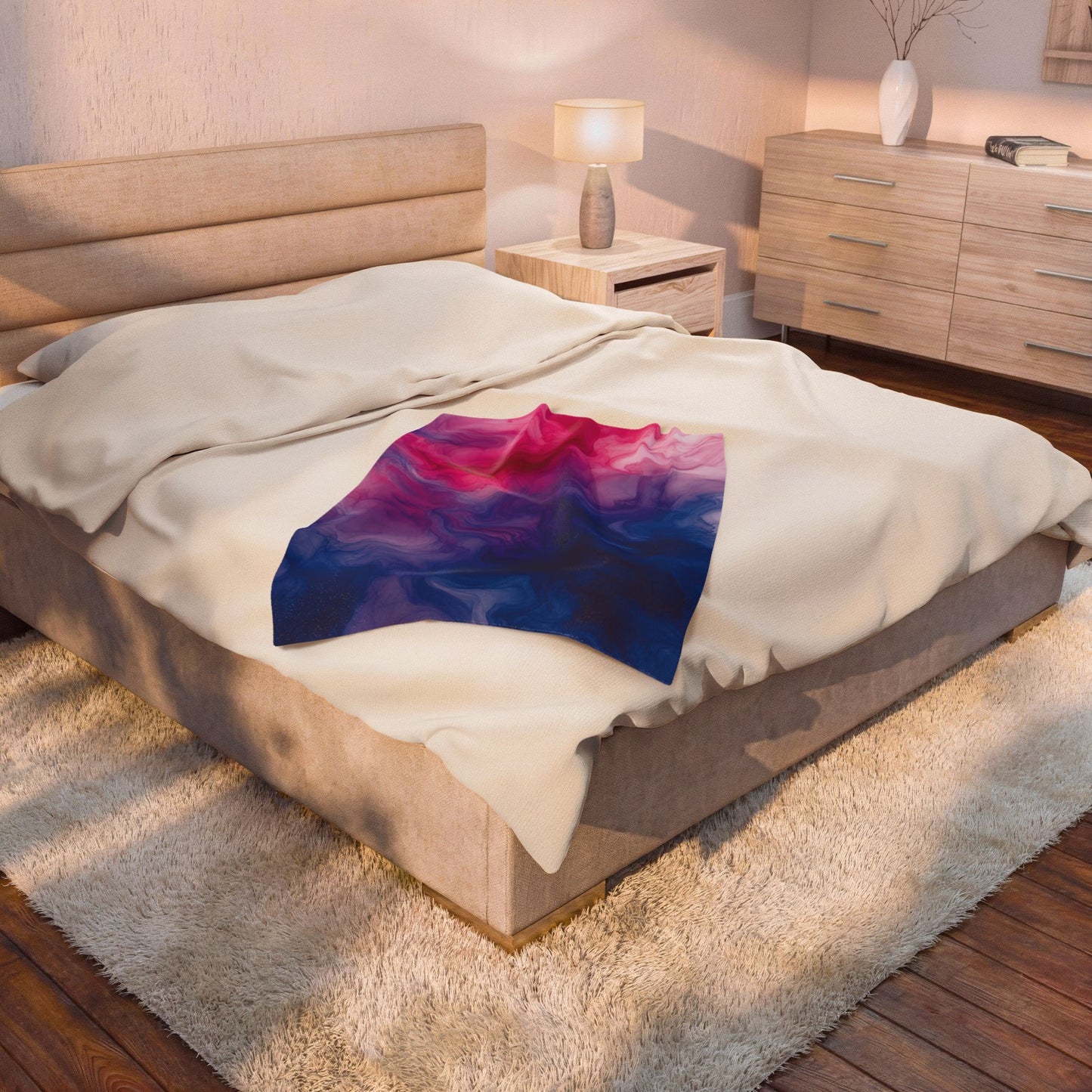 Bisexual Watercolor Marble Swirl Blanket