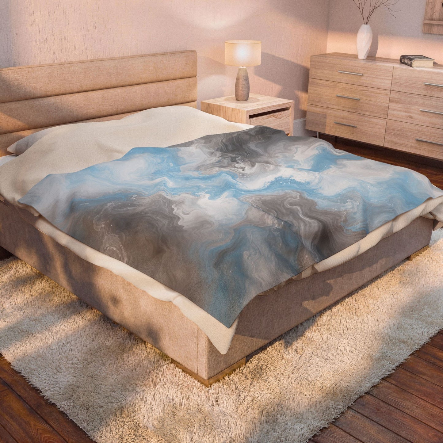 Demiboy Watercolor Marble Swirl Blanket