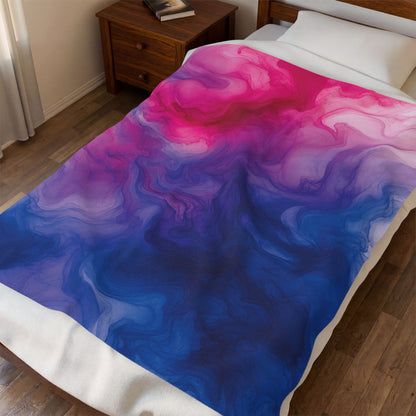 Bisexual Watercolor Marble Swirl Blanket