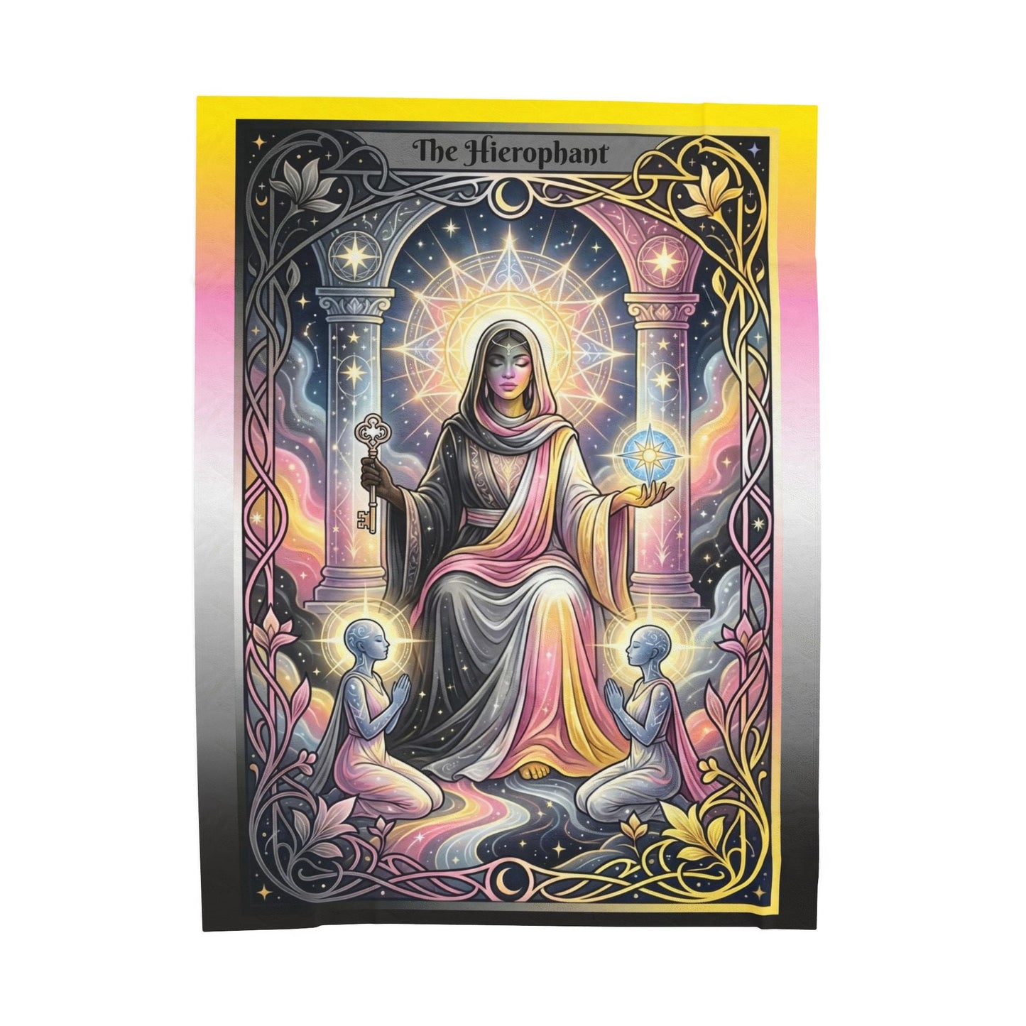 Queerplatonic "The Hierophant" Tarot Major Arcana Velveteen Plush Blanket