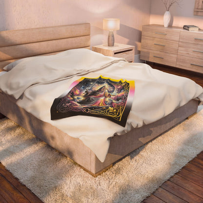 Queerplatonic "The Hierophant" Tarot Major Arcana Velveteen Plush Blanket