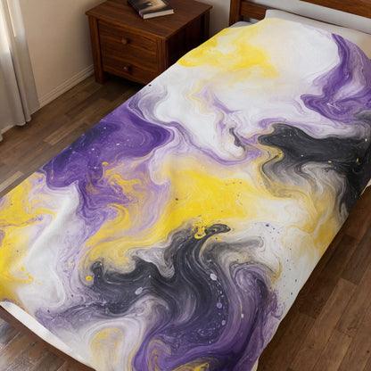 Non-binary Watercolor Marble Swirl Blanket