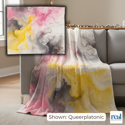 Queerplatonic Watercolor Marble Swirl Blanket