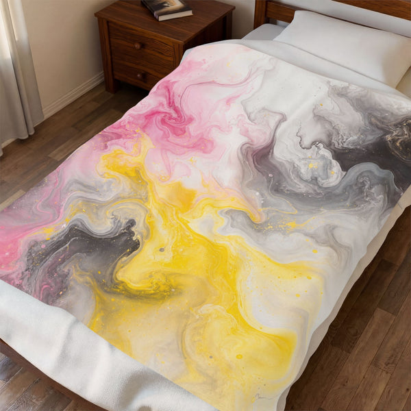 Queerplatonic Watercolor Marble Swirl Blanket