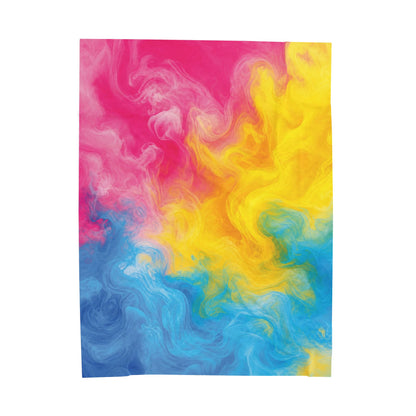 Pansexual Watercolor Marble Swirl Blanket