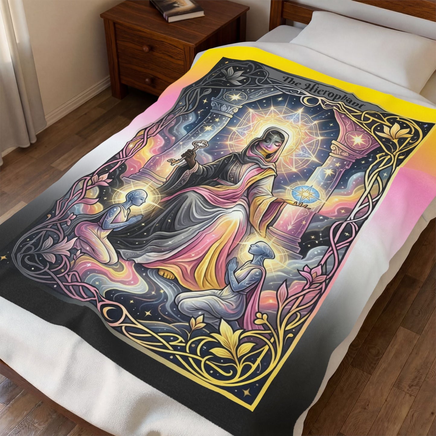 Queerplatonic "The Hierophant" Tarot Major Arcana Velveteen Plush Blanket