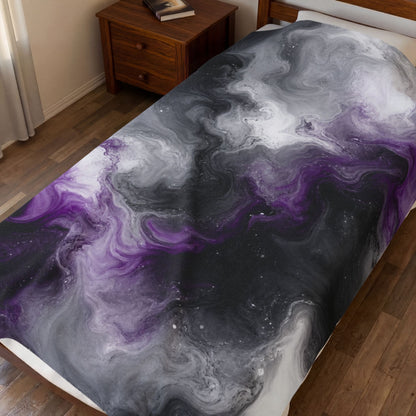 Asexual Watercolor Marble Swirl Blanket