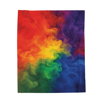Rainbow Watercolor Marble Swirl Blanket