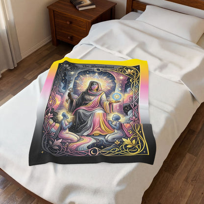 Queerplatonic "The Hierophant" Tarot Major Arcana Velveteen Plush Blanket
