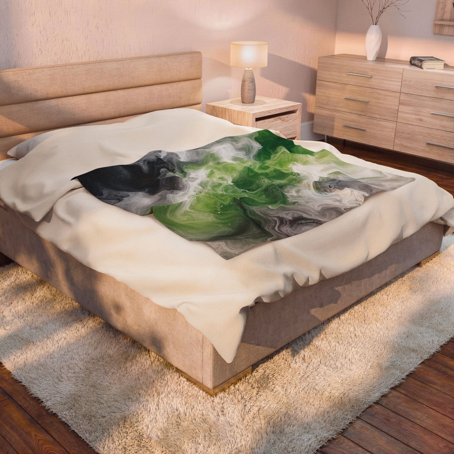Aromantic Watercolor Marble Swirl Blanket