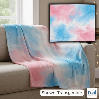 Transgender Watercolor Marble Swirl Blanket
