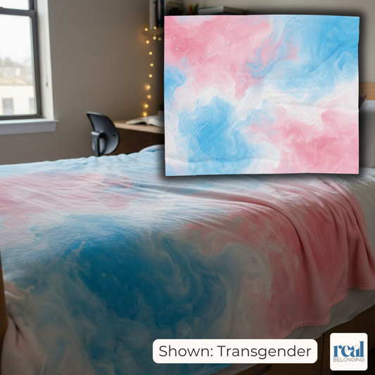 Transgender Watercolor Marble Swirl Blanket