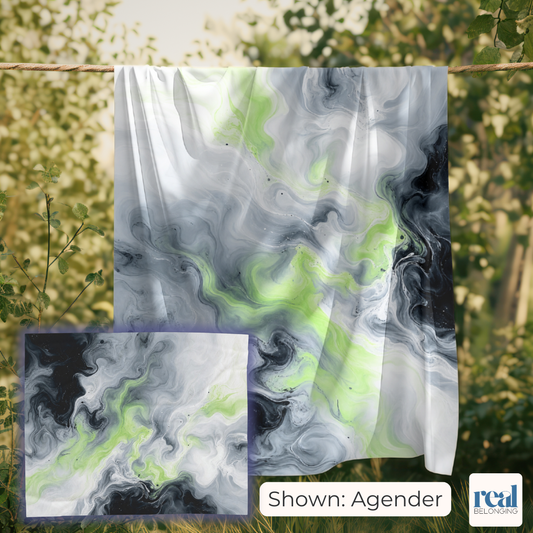 Agender Watercolor Marble Swirl Blanket