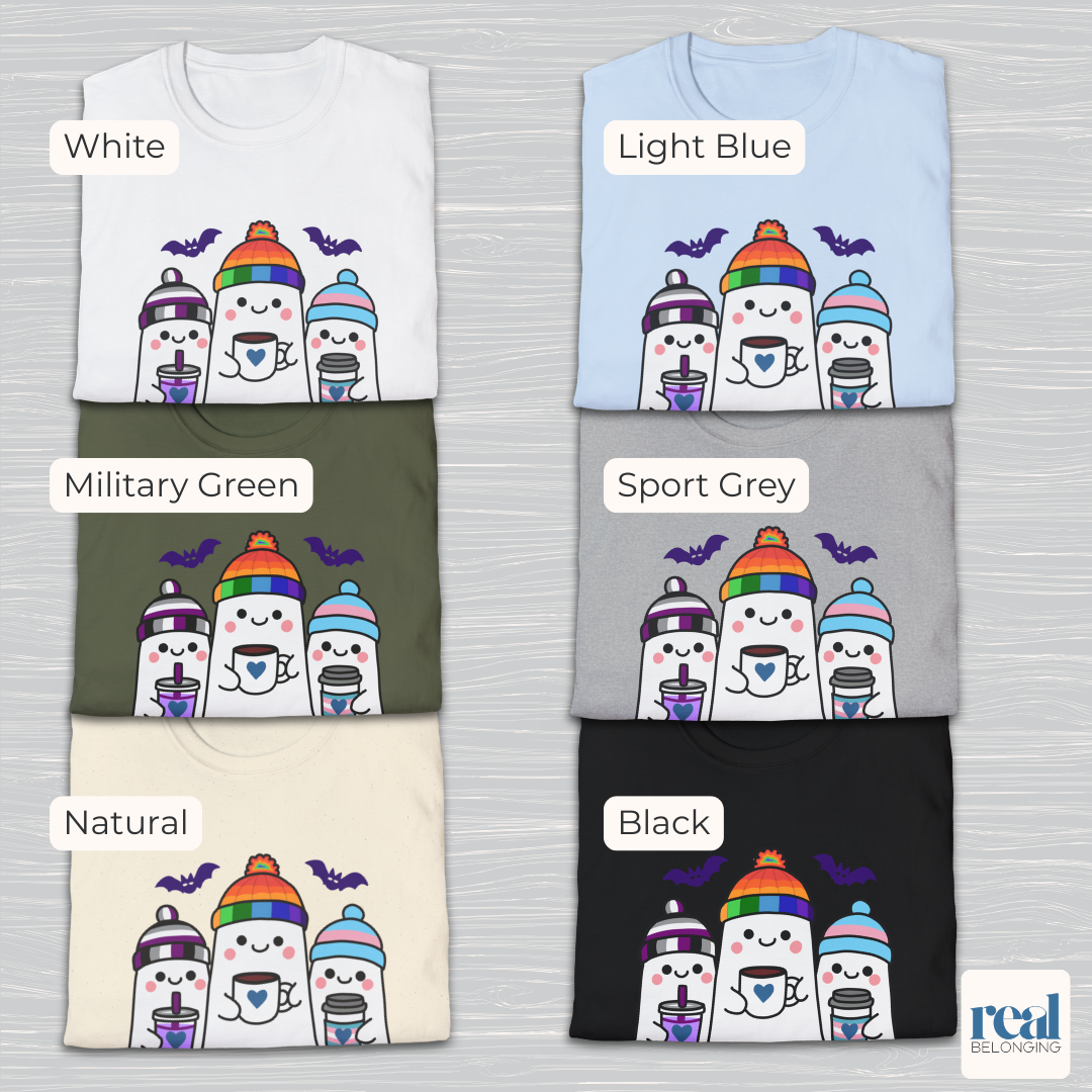 Adorable AF Ghosts - Choose: Rainbow, Trans, and either Non-binary or Asexual