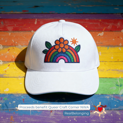 Queer Craft Corner Rainbow Flower Cap