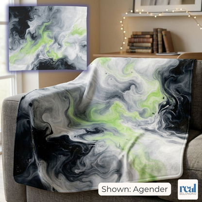 Agender Watercolor Marble Swirl Blanket