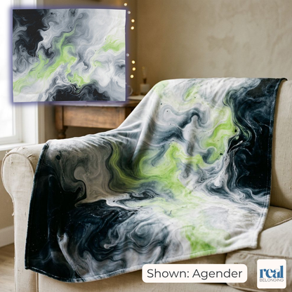 Agender Watercolor Marble Swirl Blanket