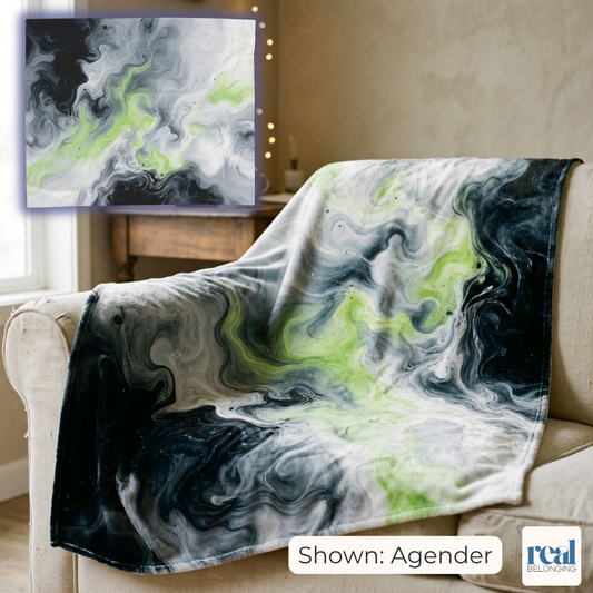 Agender Watercolor Marble Swirl Blanket