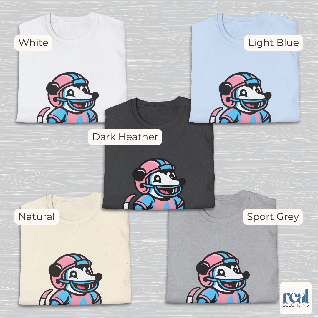 Football Possum T-Shirt | 4 Fur Color Choices | Adorable AF