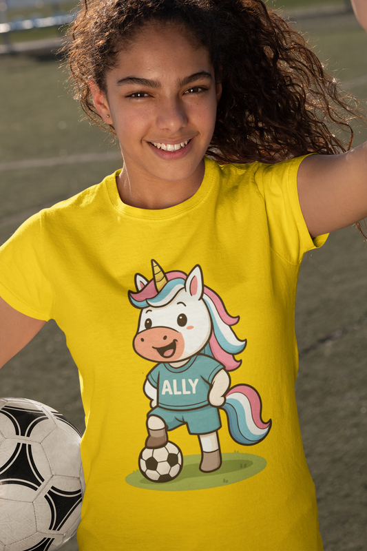 Ally Unicorn Soccer Player T-shirt