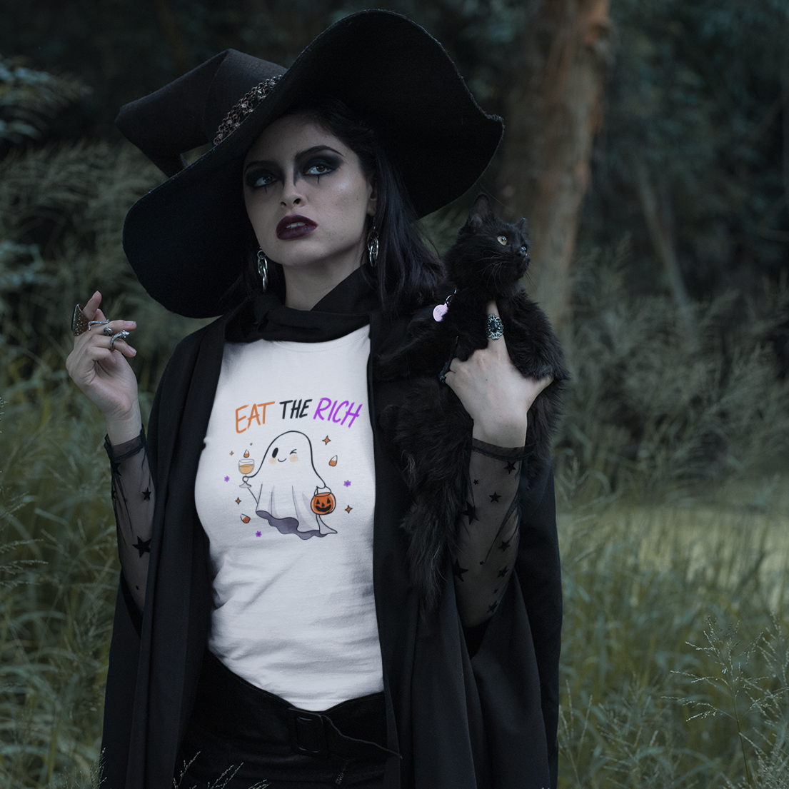 Cute Ghost “Eat the Rich” T-Shirt