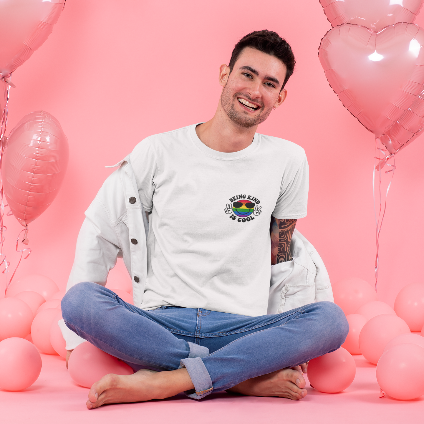 Rainbow Happy Face “Being Kind Is Cool” T-Shirt