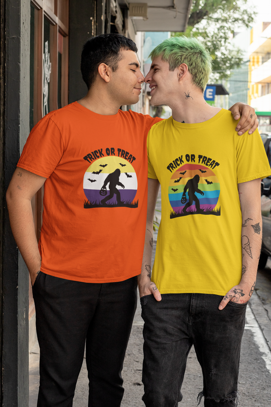 Trick or Treat Non-Binary Sasquatch Halloween Shirt