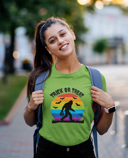 Trick or Treat Rainbow Sasquatch Halloween Shirt